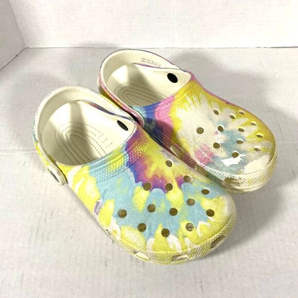 Crocs TieDye Pastel Colors Lightweight Comfort Clog Classic Croc Sz M 5 W 7 - Picture 2 of 12